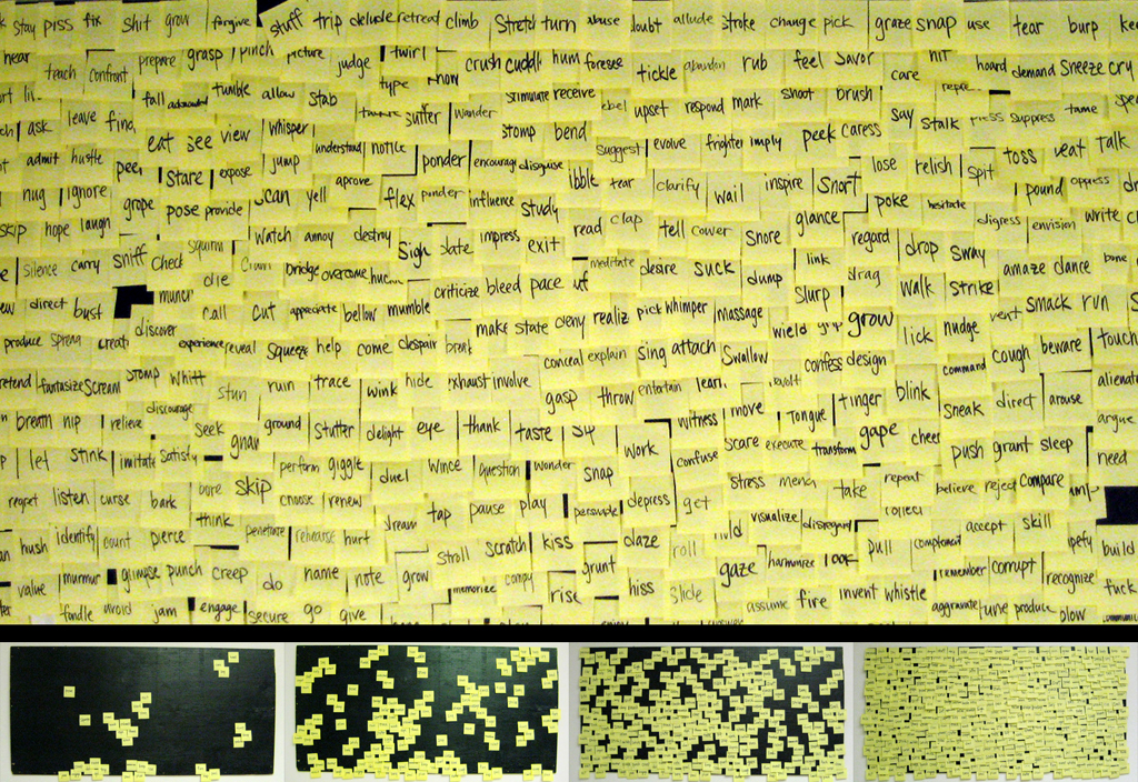 Notes to Self, post-it Installation, 4' x 8'