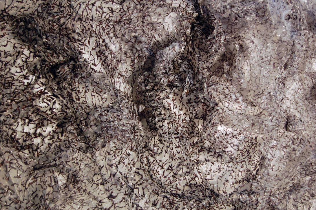 jk (detail),  Ink on Plastic, dimensions variable