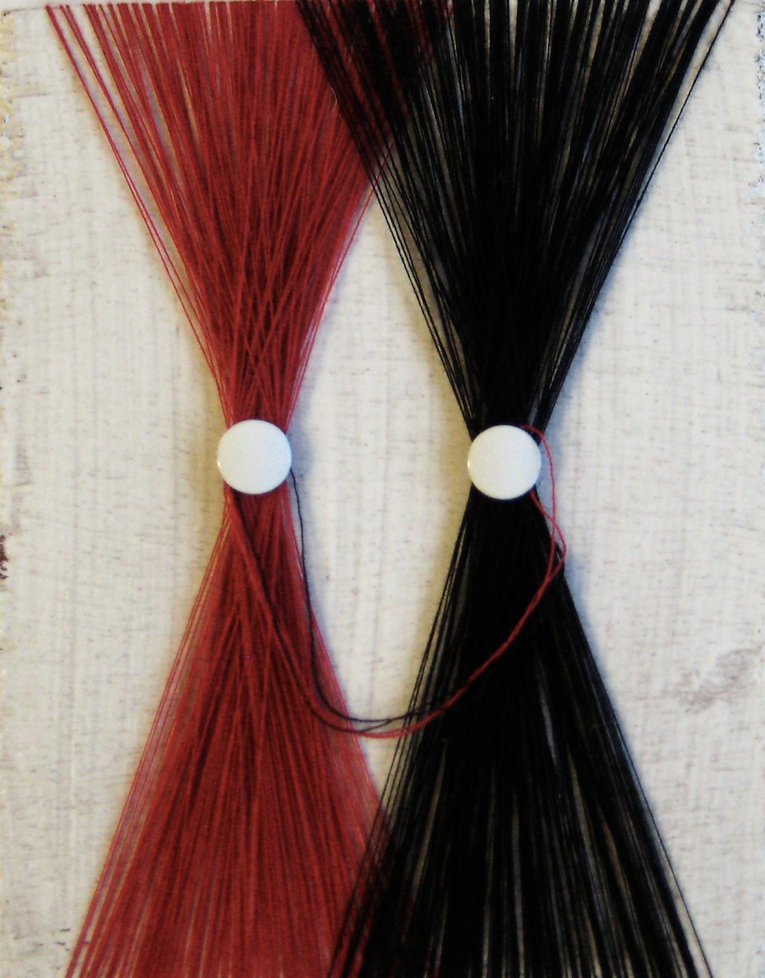 Woven1, String on Wood, 5" x 4"