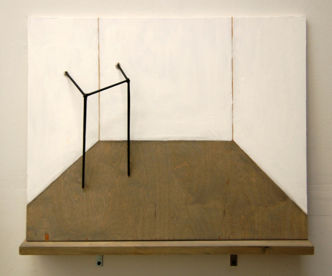 2D-3D, Wood Panels, Chopsticks, Silicone Glue, 15" x 18"