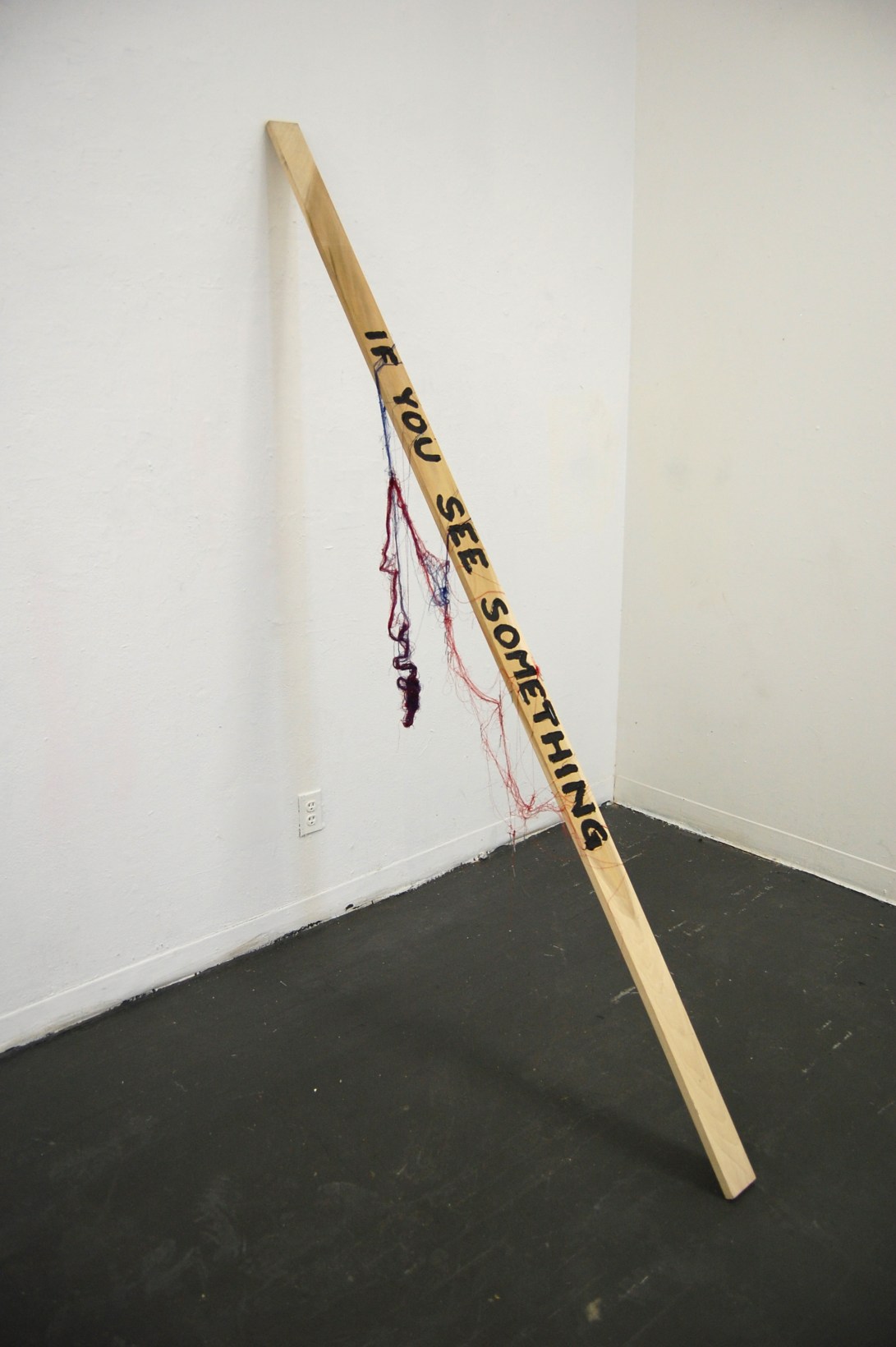 If You See Something,  Wood, String, Nails, Acrylic Paint, 84" x 48" x 4" 