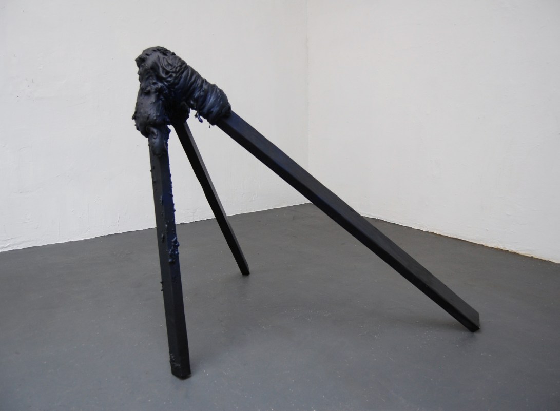 Lean In, Polyurethane spray foam, Wood, spray enamel, string