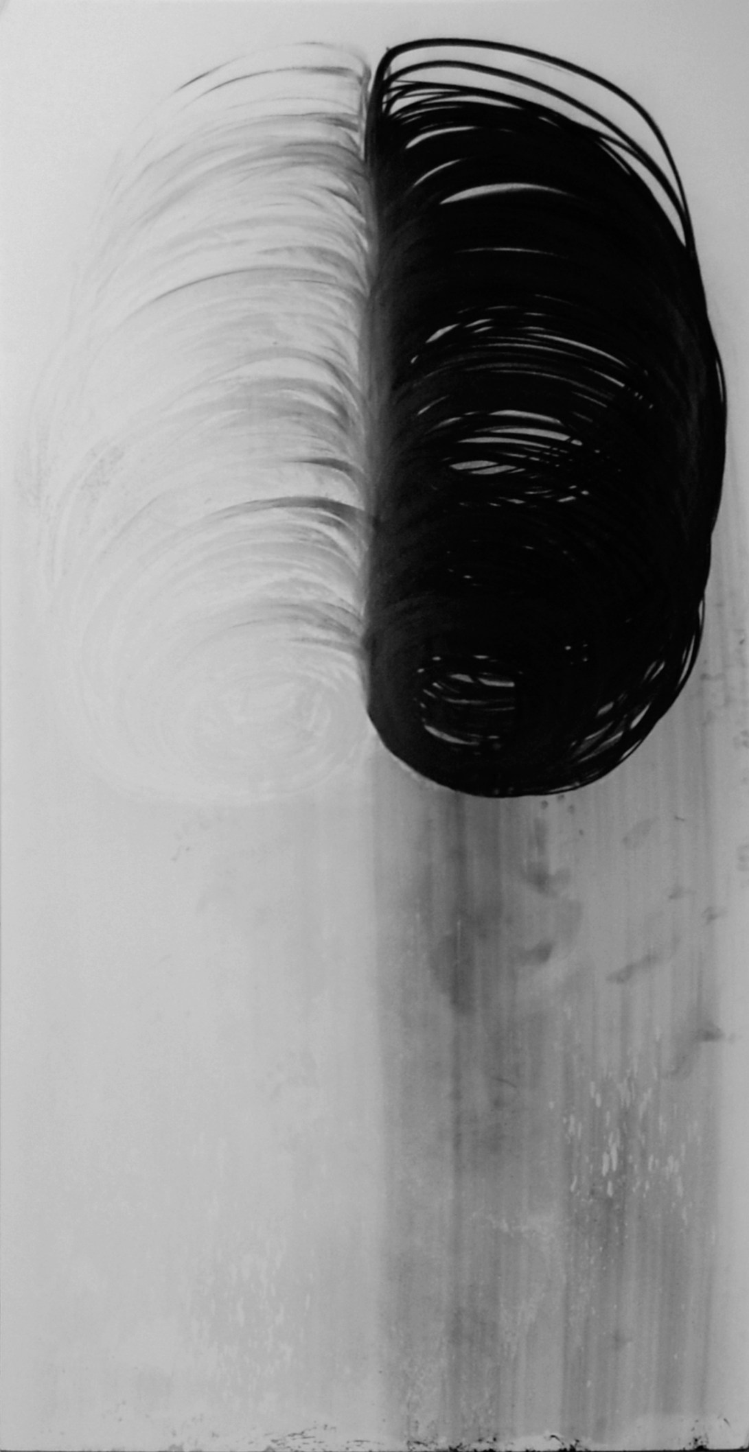 To Breath and See, Charcoal and Chalk on Foam board, 4' x 8'
